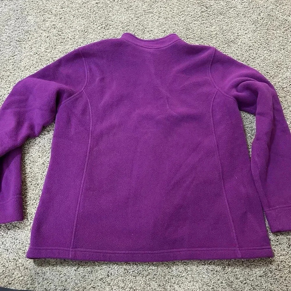 Lands' End Jacket Vintage Texture Fleece Polartec Womens Button Shacket Warm 90s - Picture 8 of 10